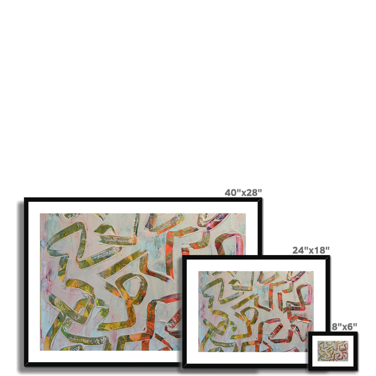 Journey to Joy (#1 Triptych) abstract Framed & Mounted Print