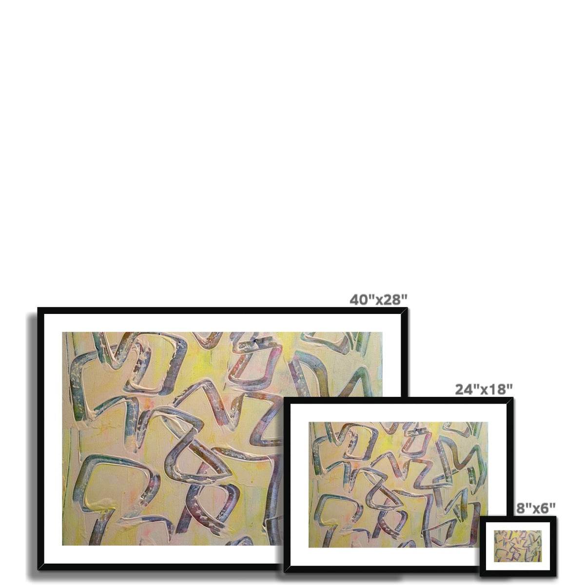Journey to Joy (#3 Triptych) Abstract print Framed & Mounted Print