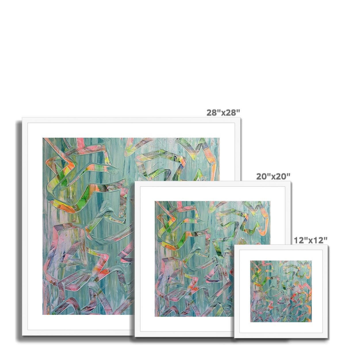 Journey to Joy (#2 Triptych) abstract Framed & Mounted Print