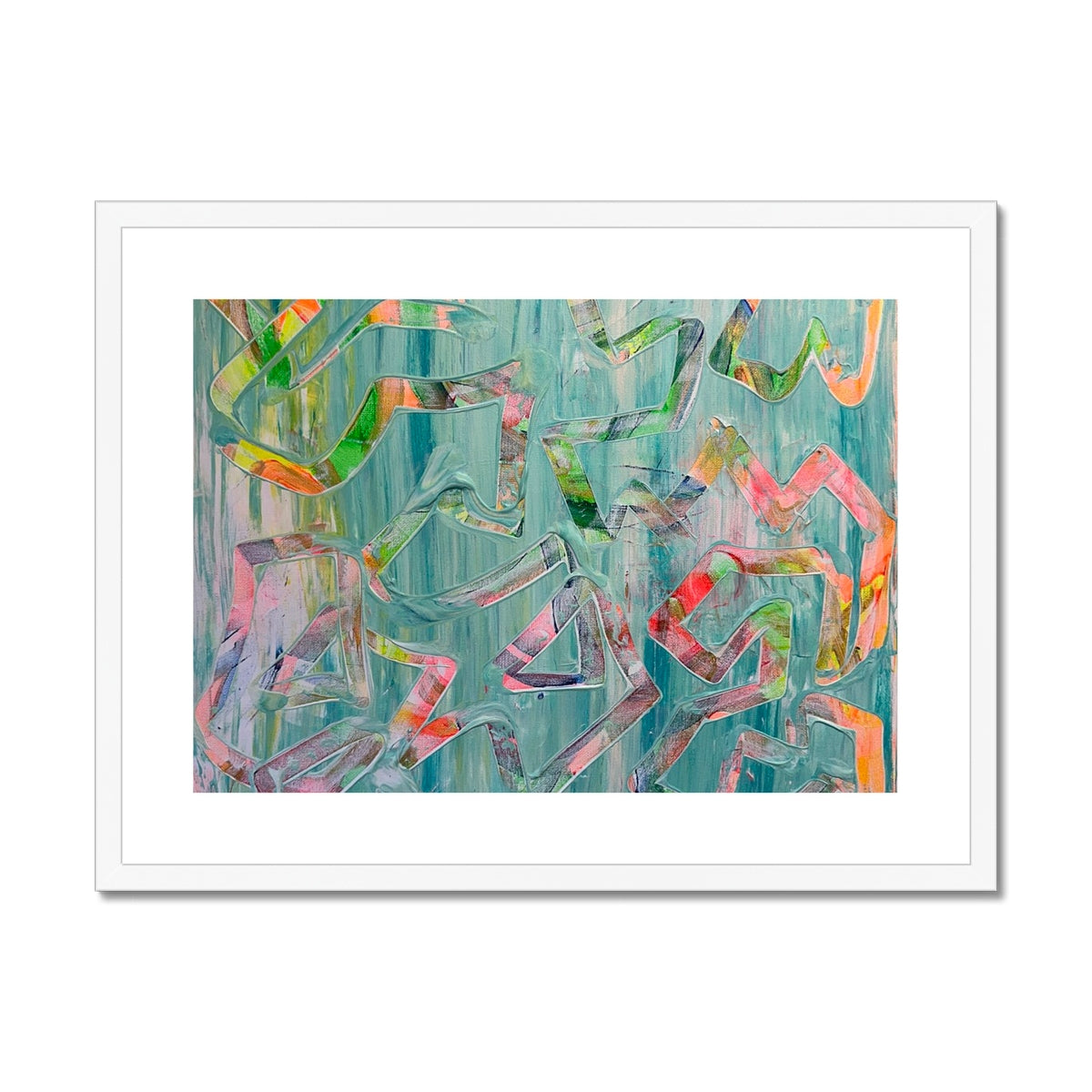 Journey to Joy (#2 Triptych) abstract Framed & Mounted Print