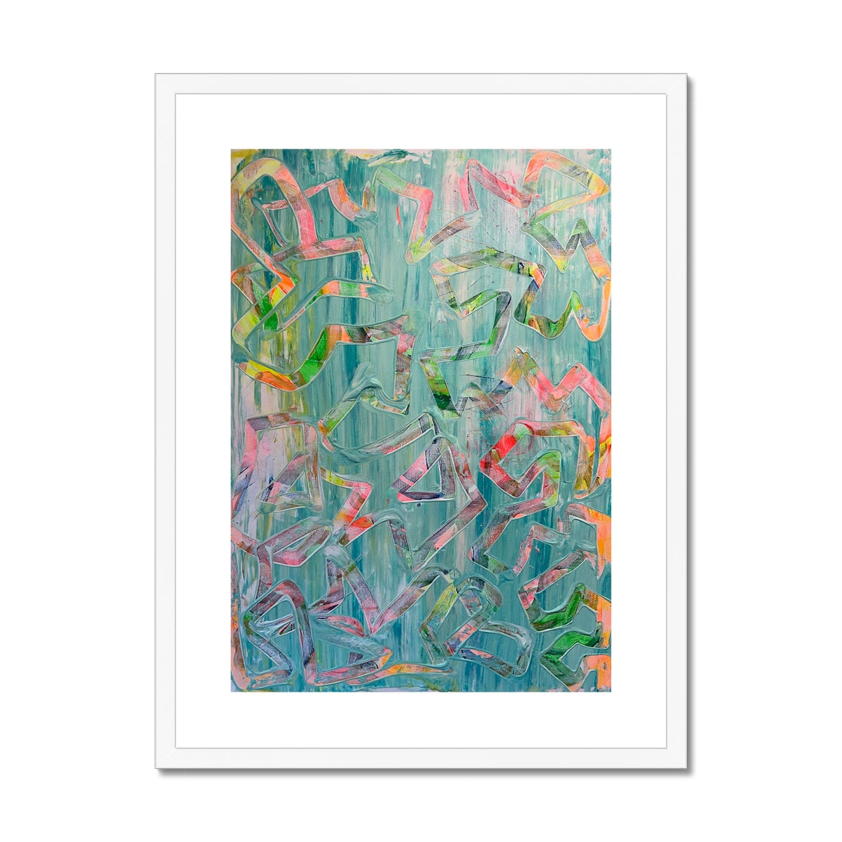 Journey to Joy (#2 Triptych) abstract Framed & Mounted Print