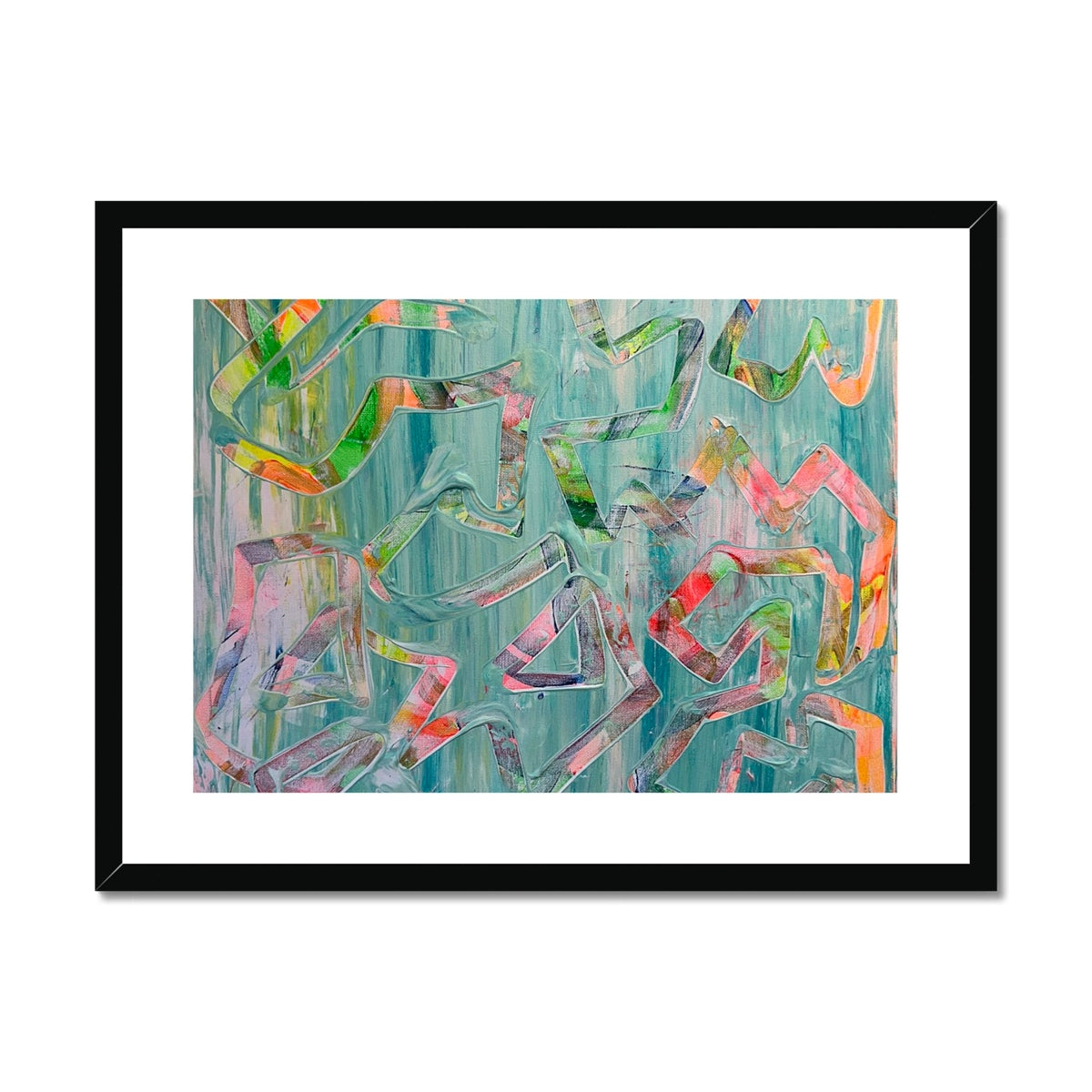 Journey to Joy (#2 Triptych) abstract Framed & Mounted Print