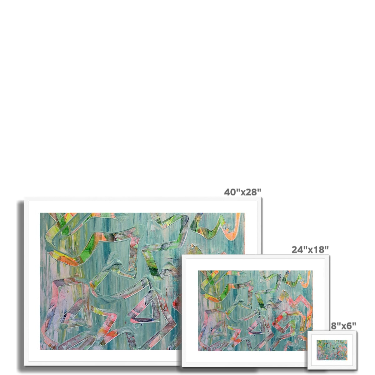 Journey to Joy (#2 Triptych) abstract Framed & Mounted Print
