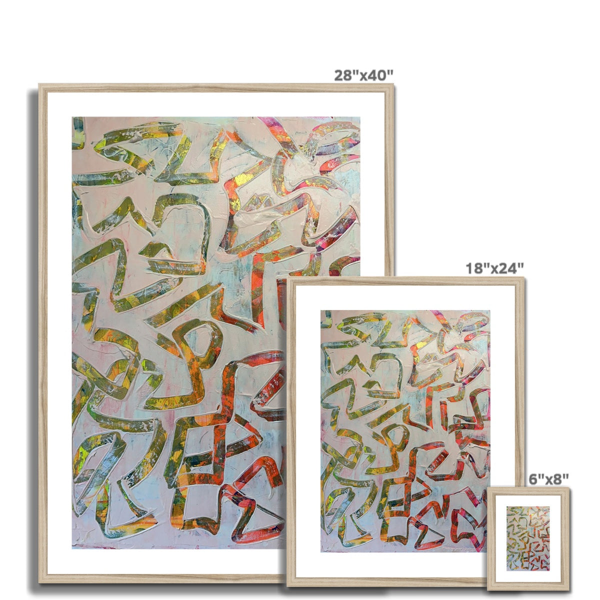 Journey to Joy (#1 Triptych) abstract Framed & Mounted Print