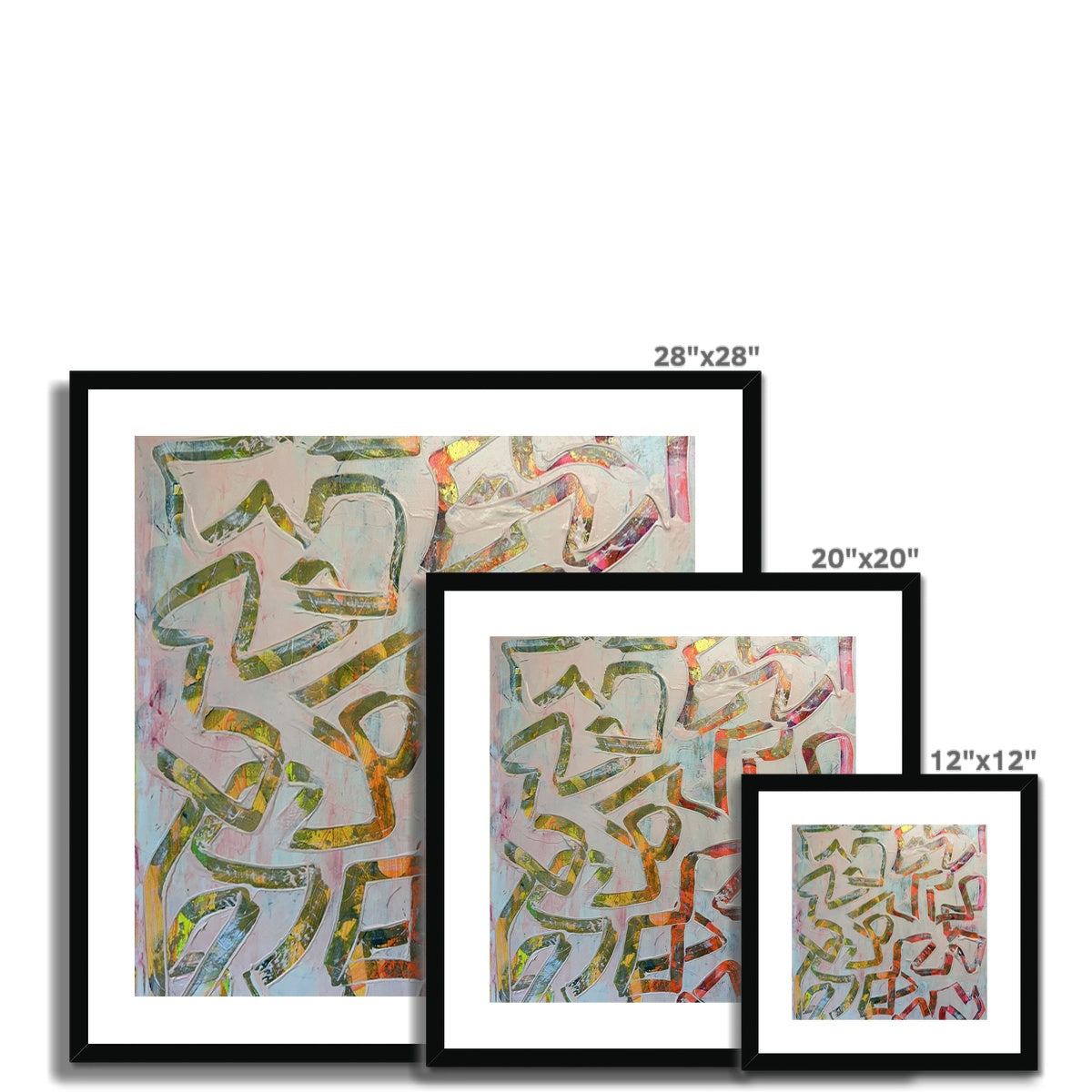 Journey to Joy (#1 Triptych) abstract Framed & Mounted Print