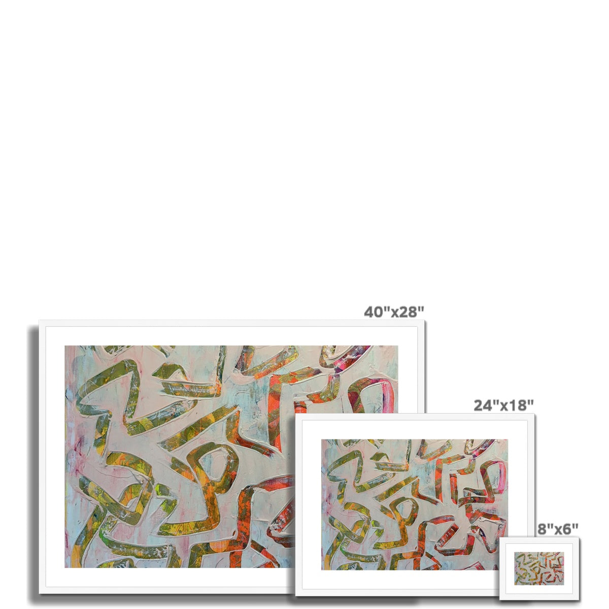 Journey to Joy (#1 Triptych) abstract Framed & Mounted Print