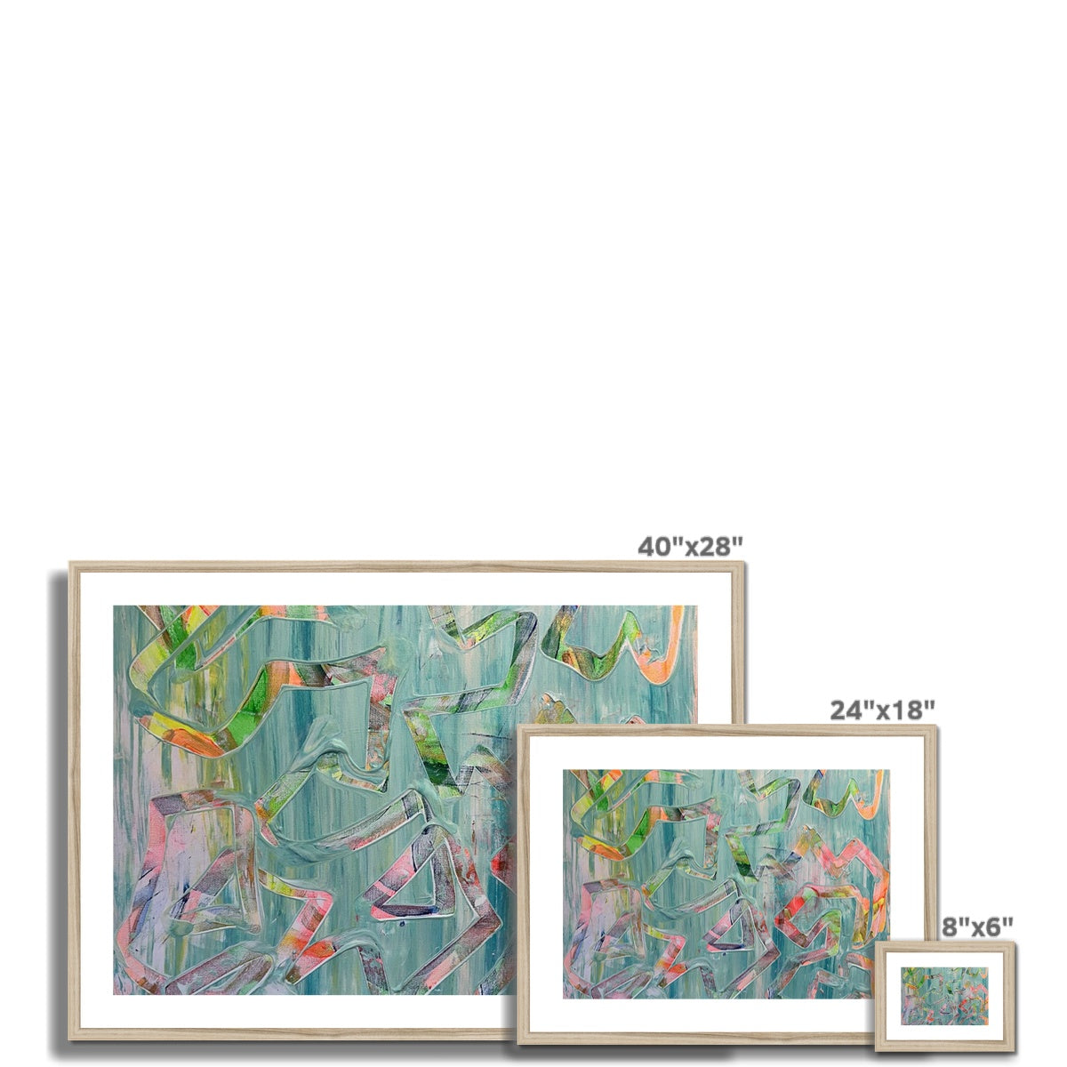 Journey to Joy (#2 Triptych) abstract Framed & Mounted Print