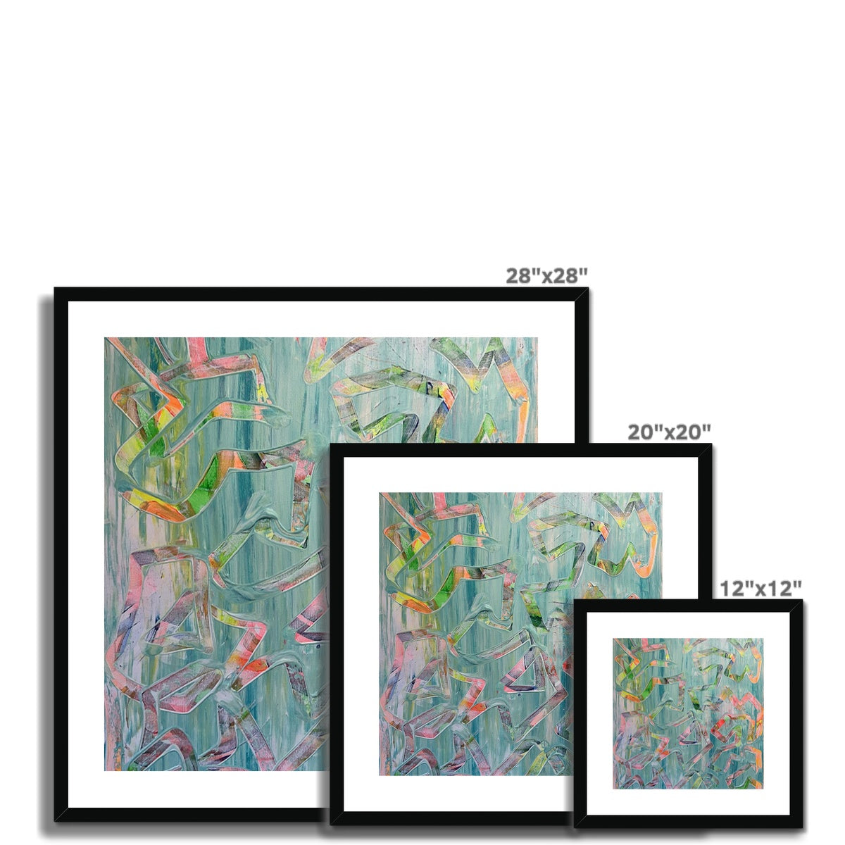 Journey to Joy (#2 Triptych) abstract Framed & Mounted Print