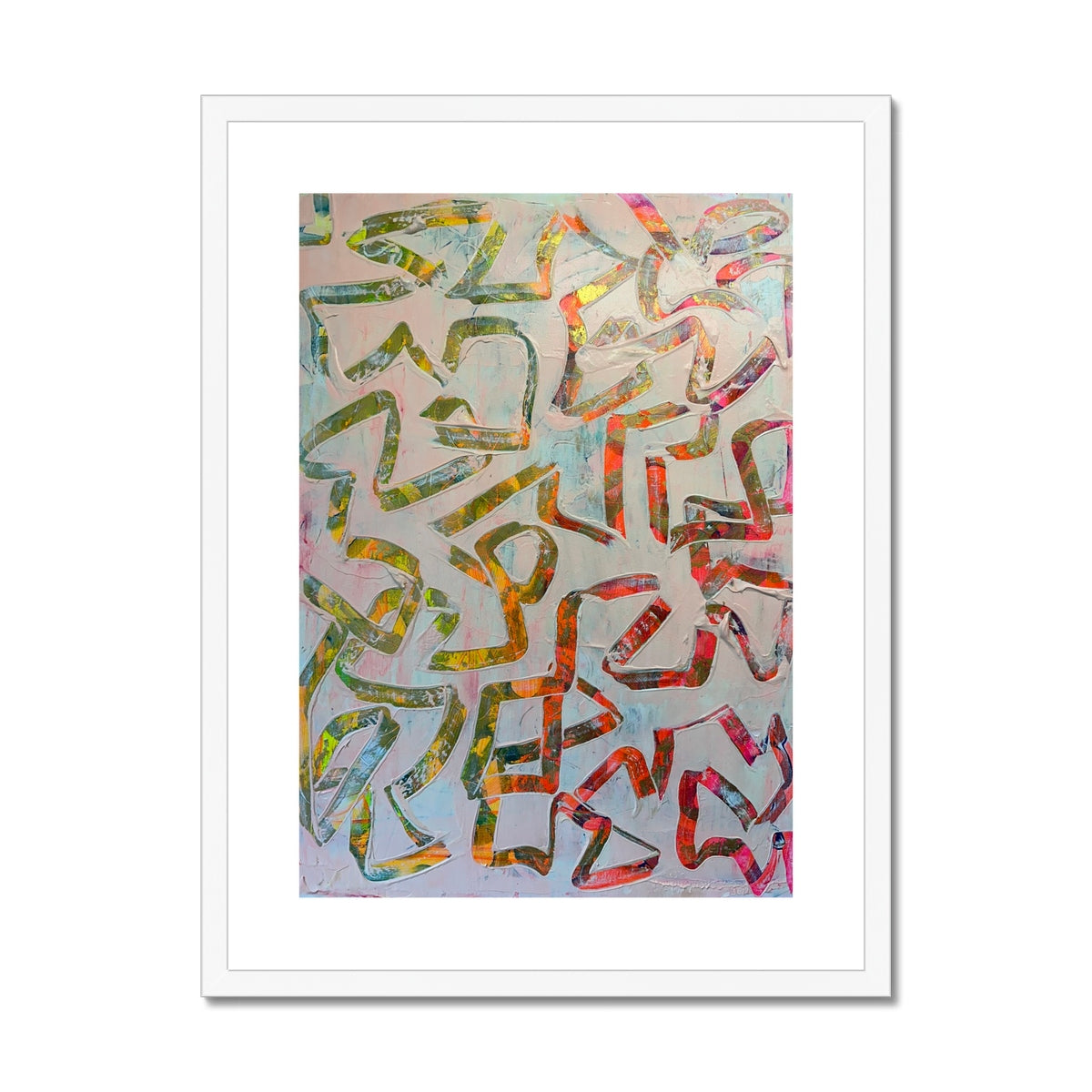 Journey to Joy (#1 Triptych) abstract Framed & Mounted Print