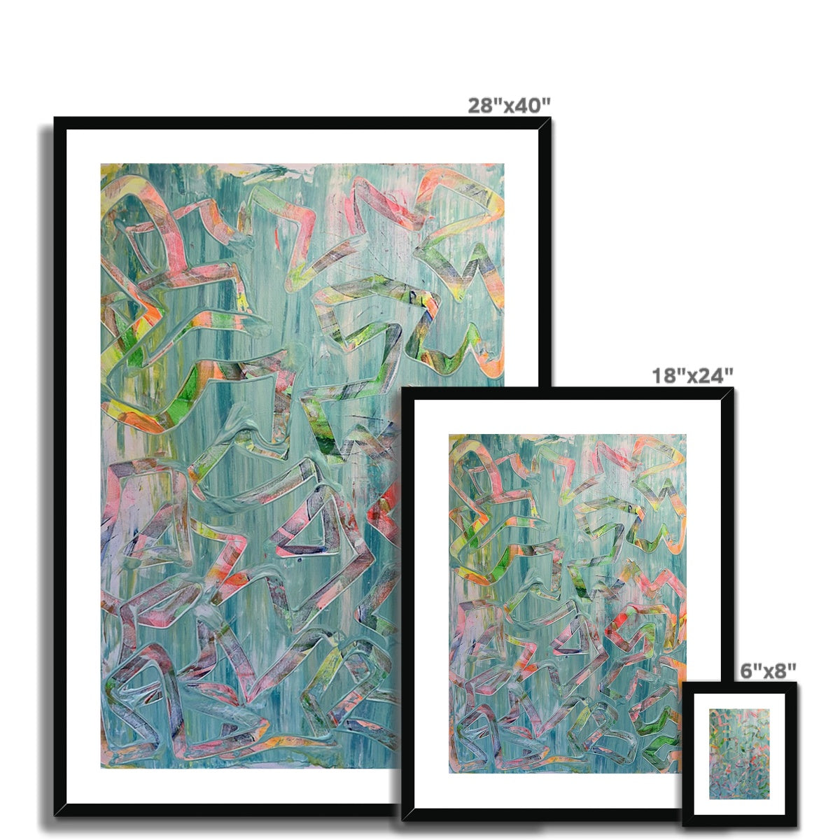 Journey to Joy (#2 Triptych) abstract Framed & Mounted Print