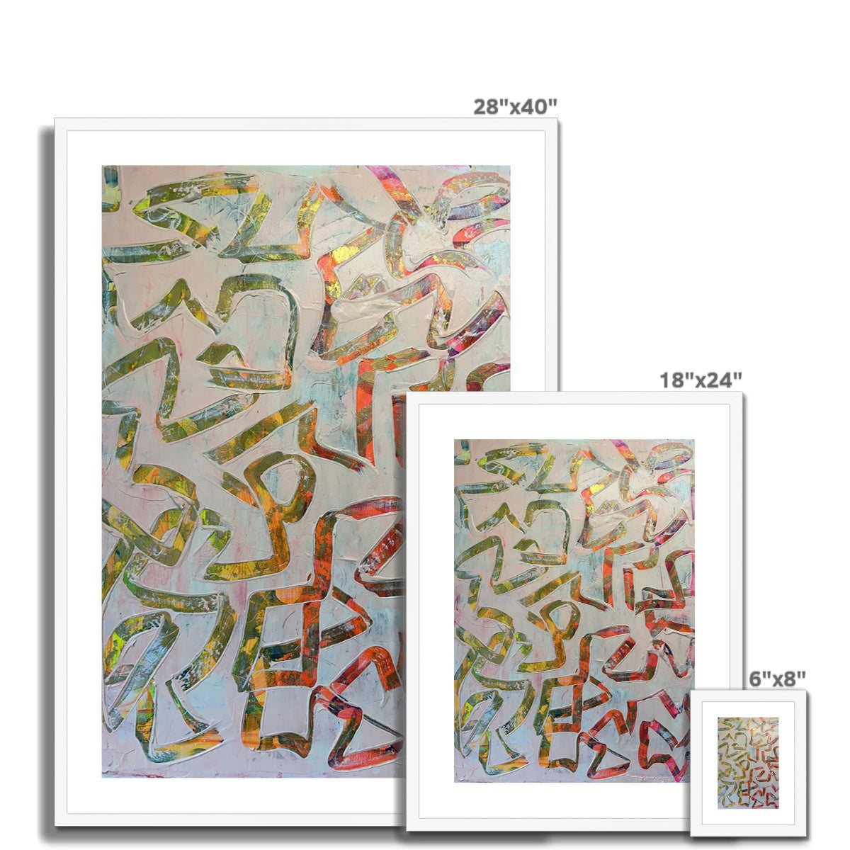 Journey to Joy (#1 Triptych) abstract Framed & Mounted Print