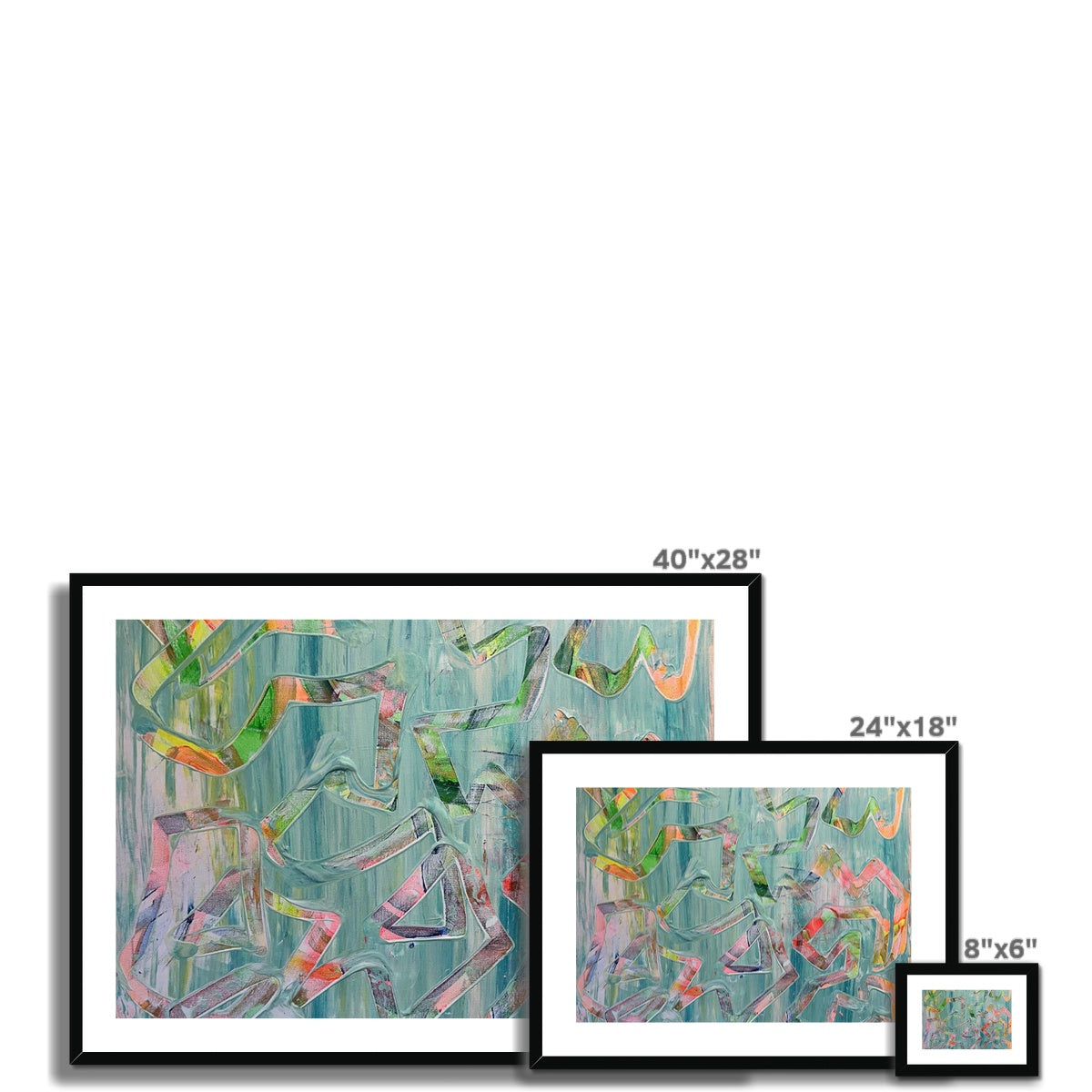 Journey to Joy (#2 Triptych) abstract Framed & Mounted Print