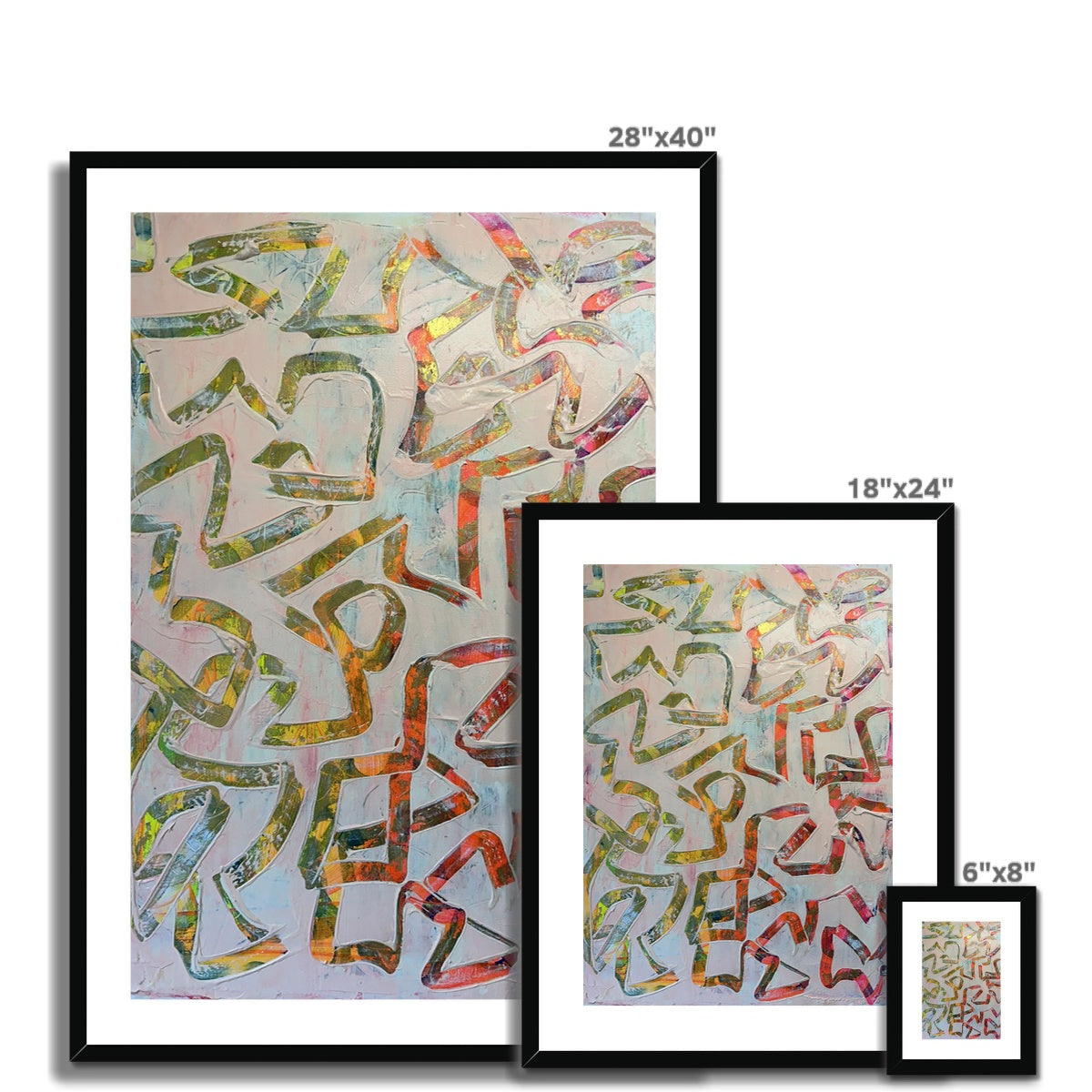 Journey to Joy (#1 Triptych) abstract Framed & Mounted Print