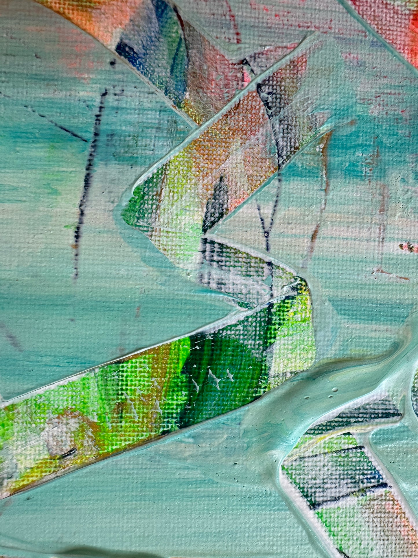 Journey to Joy  (#2 Triptych) (abstract painting)