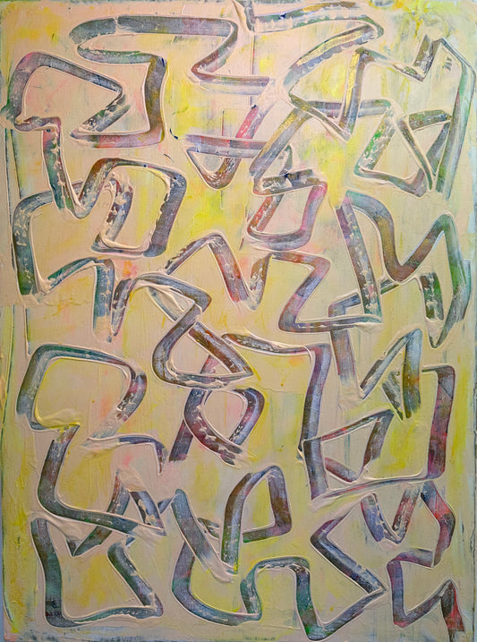 Journey to Joy (#3 Triptych) (abstract painting)