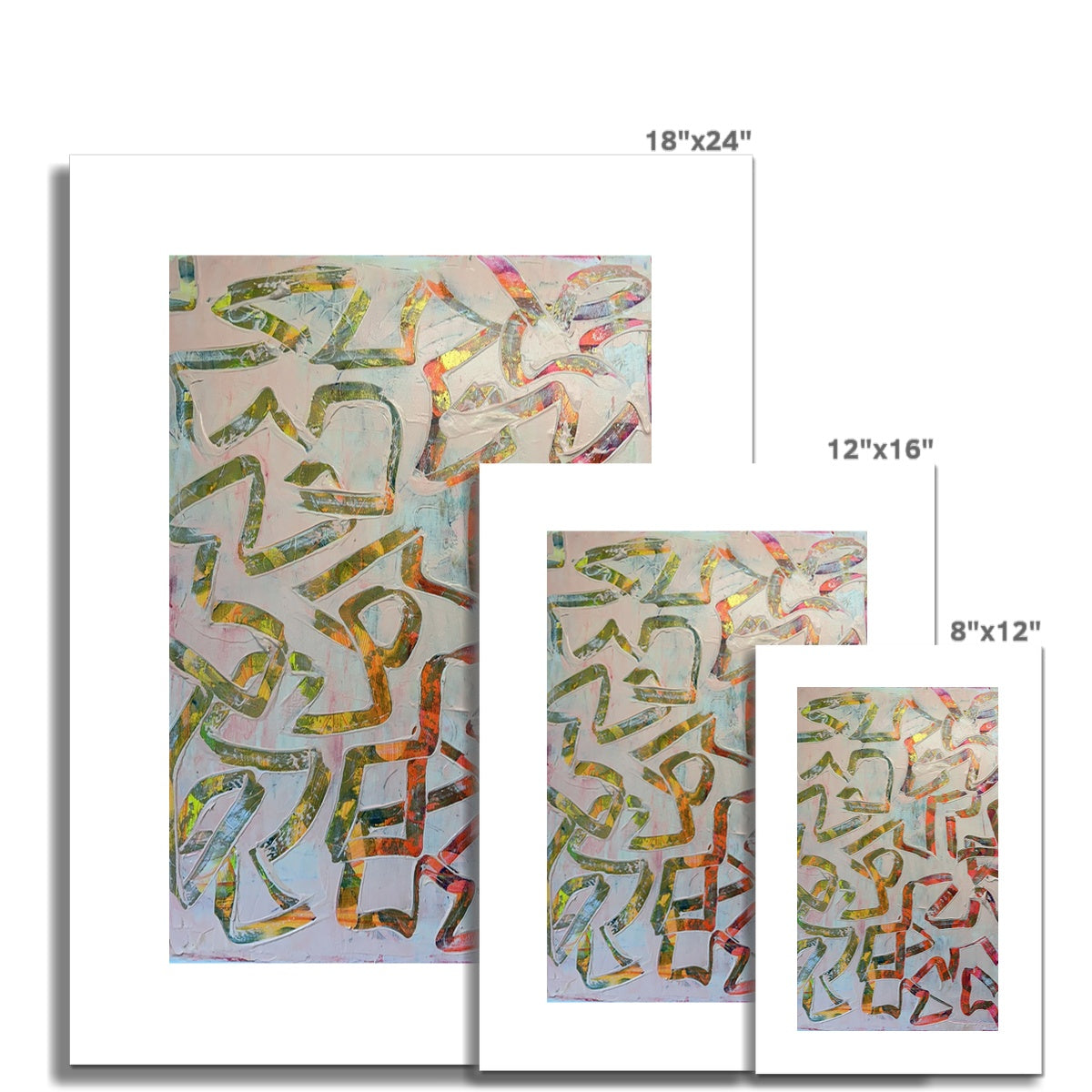 Journey to Joy (#1 Triptych) Abstact print Hahnemühle Photo Rag Print
