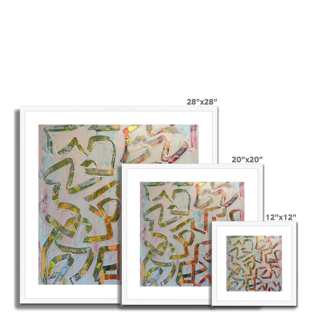 Journey to Joy (#1 Triptych) abstract Framed & Mounted Print