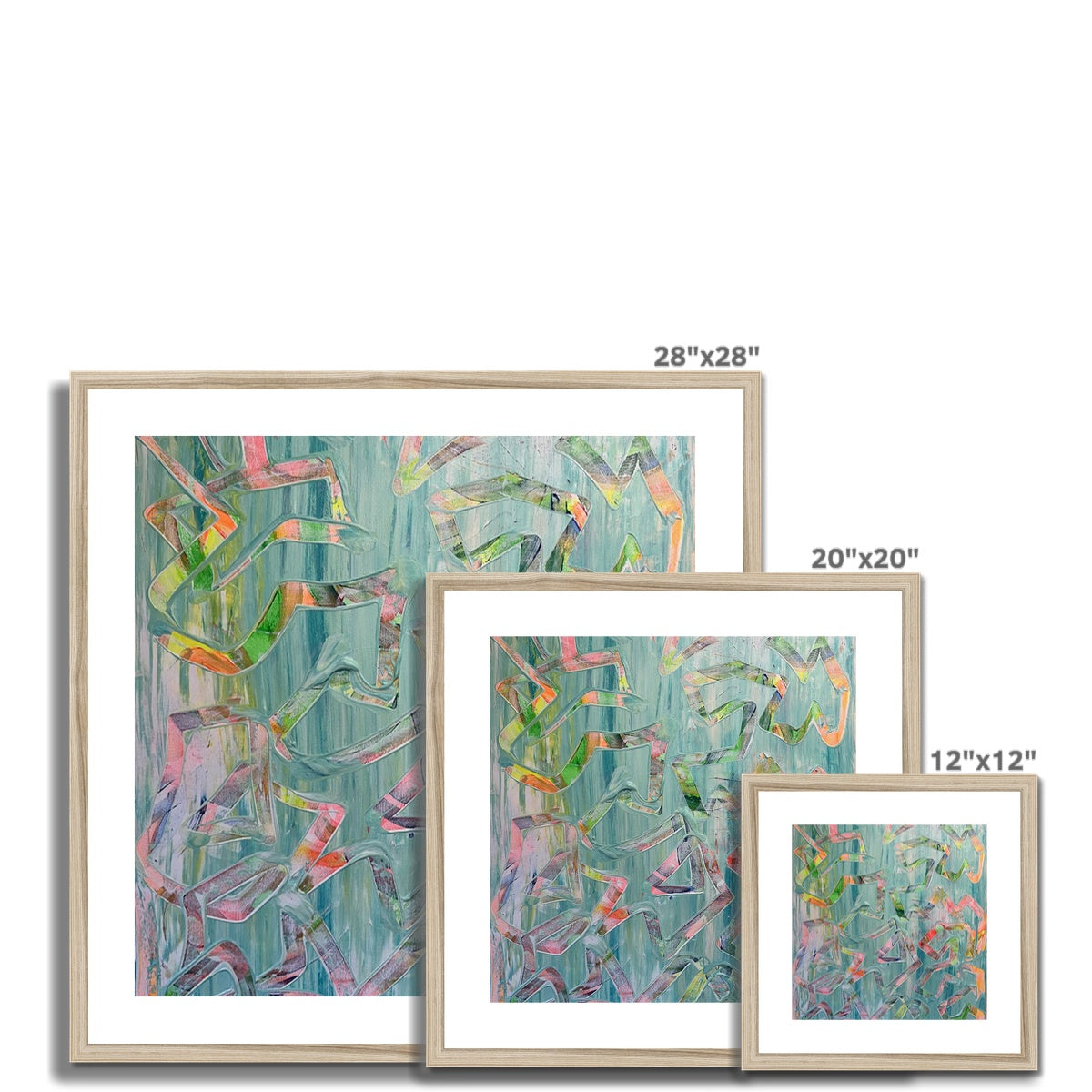 Journey to Joy (#2 Triptych) abstract Framed & Mounted Print