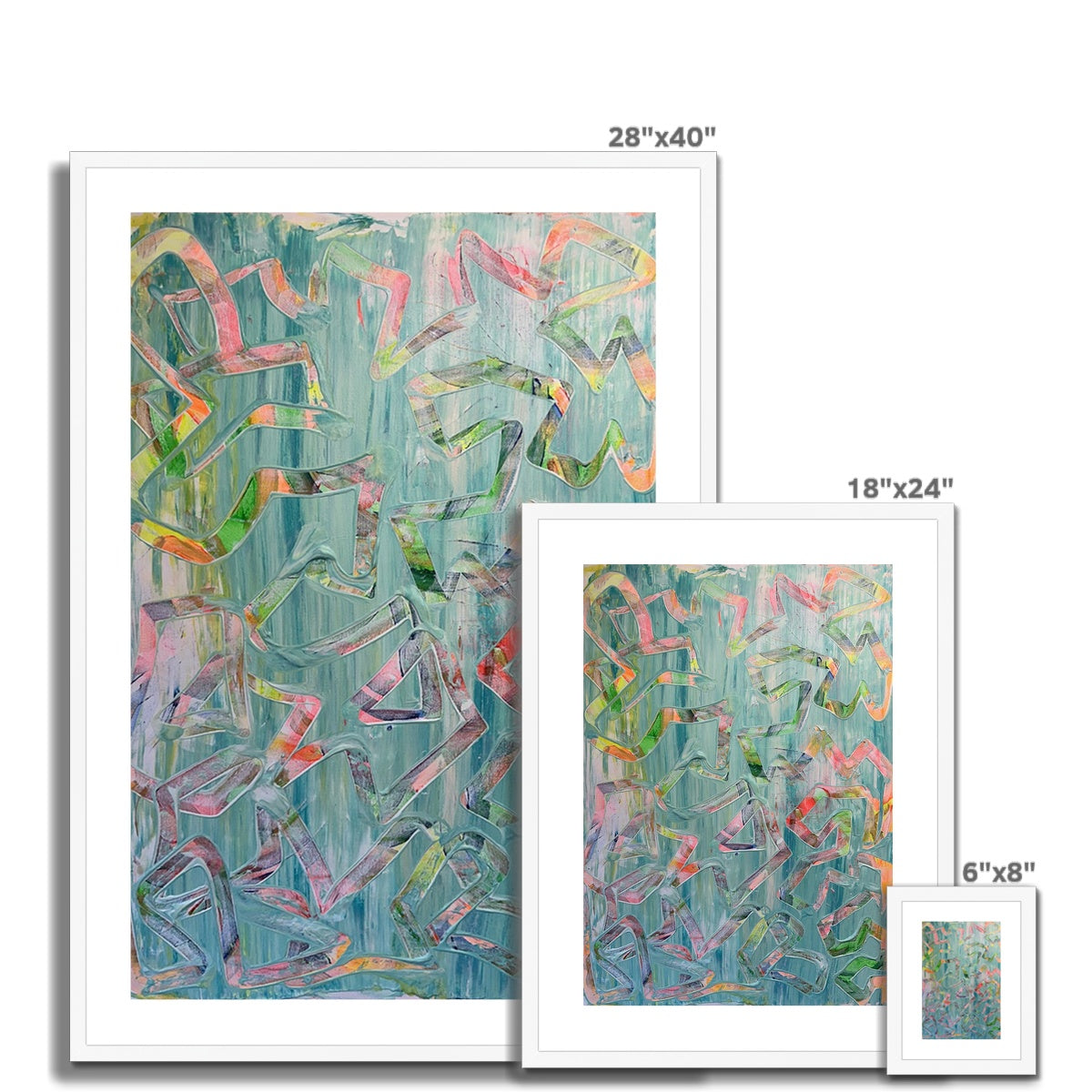 Journey to Joy (#2 Triptych) abstract Framed & Mounted Print