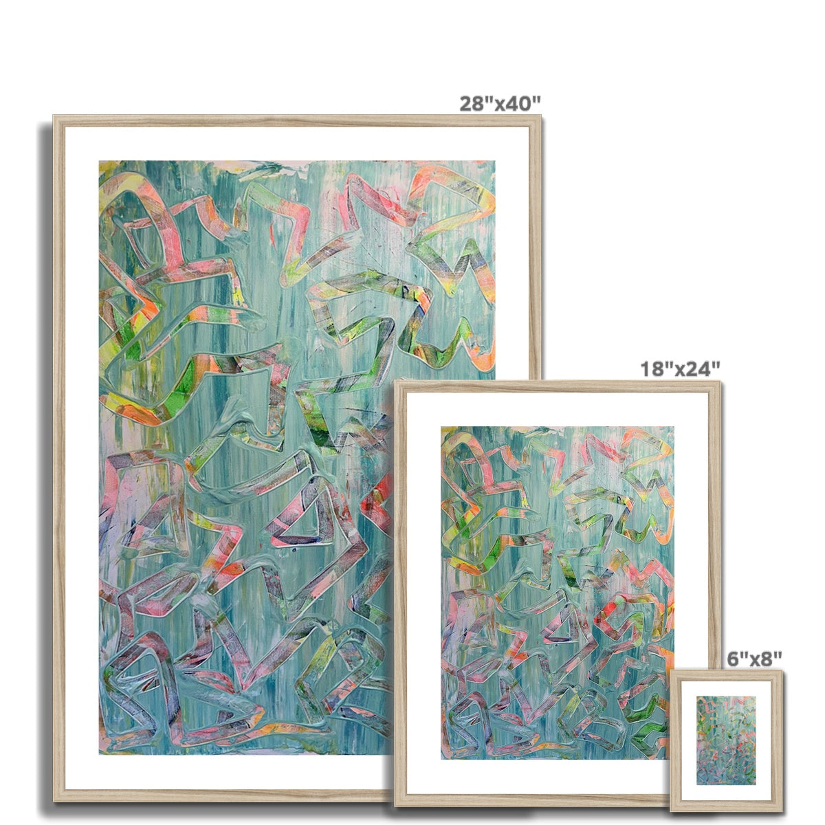 Journey to Joy (#2 Triptych) abstract Framed & Mounted Print