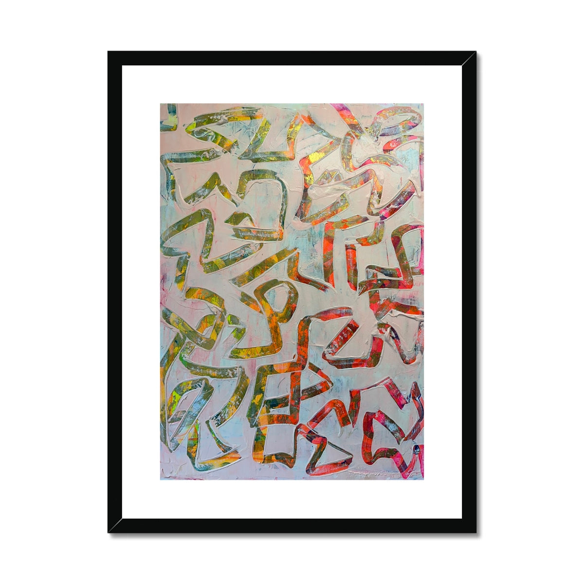 Journey to Joy (#1 Triptych) abstract Framed & Mounted Print