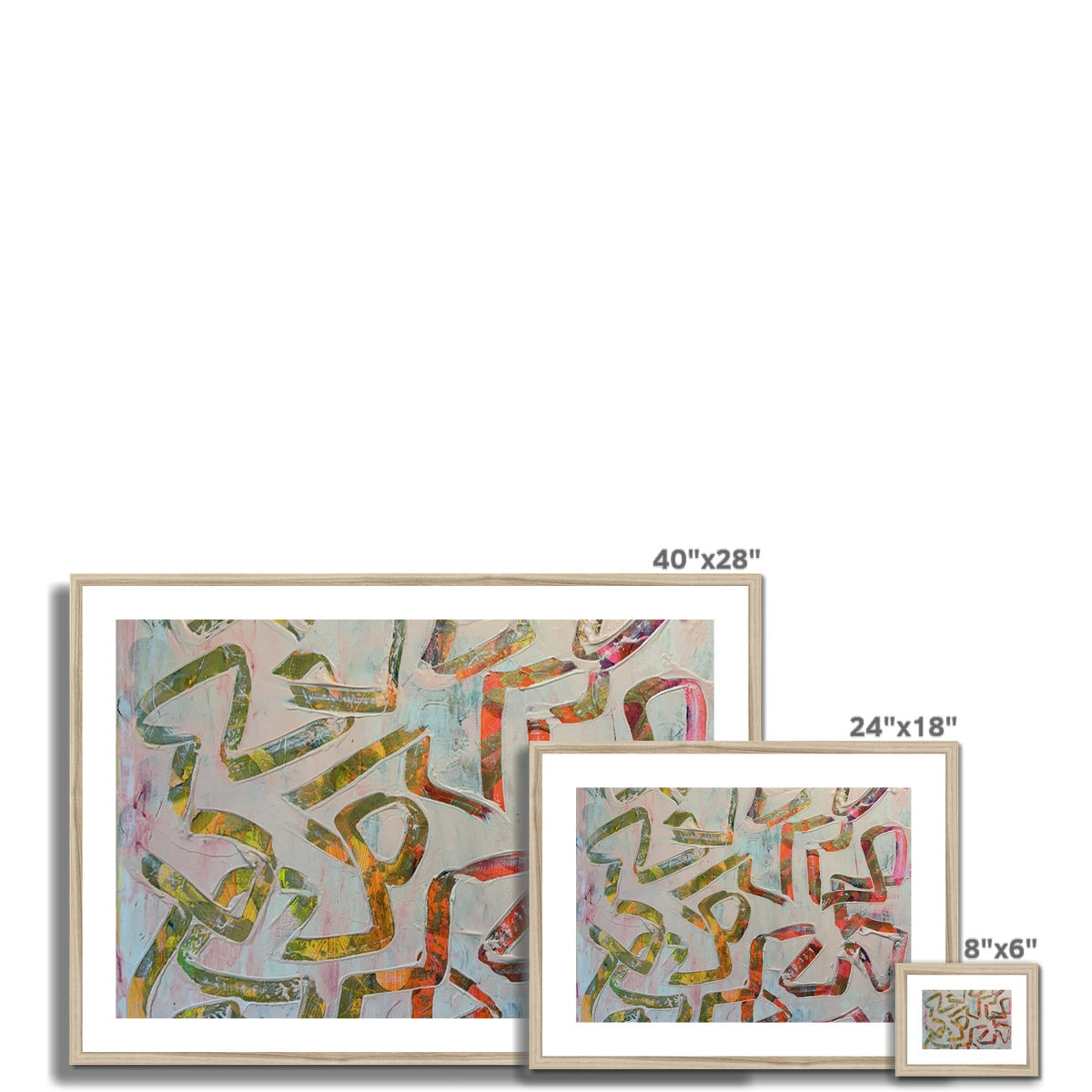 Journey to Joy (#1 Triptych) abstract Framed & Mounted Print
