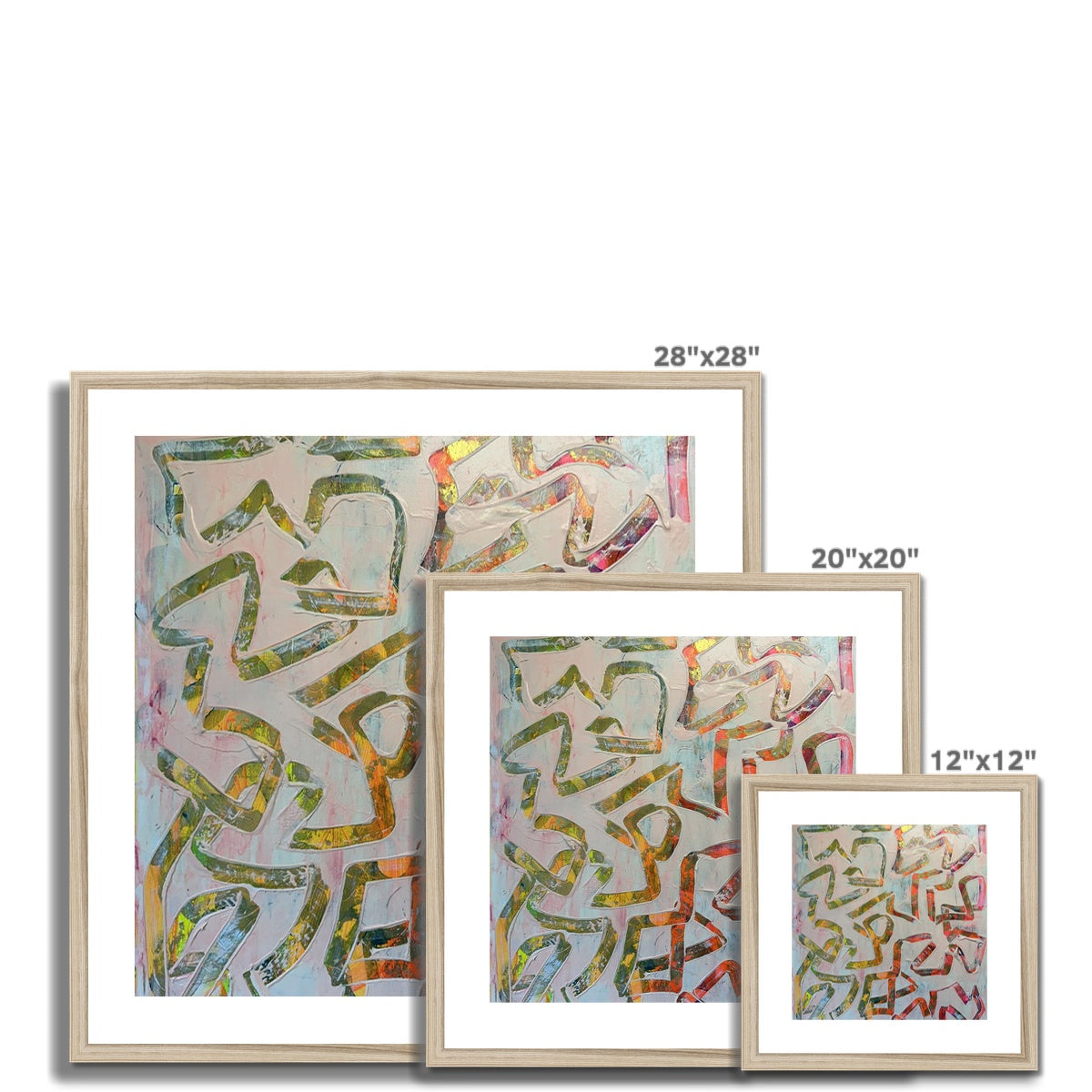 Journey to Joy (#1 Triptych) abstract Framed & Mounted Print